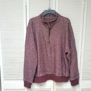 Northwest Territory Men's Burgundy Zip-Up Fleece Pullover Top Size XL
